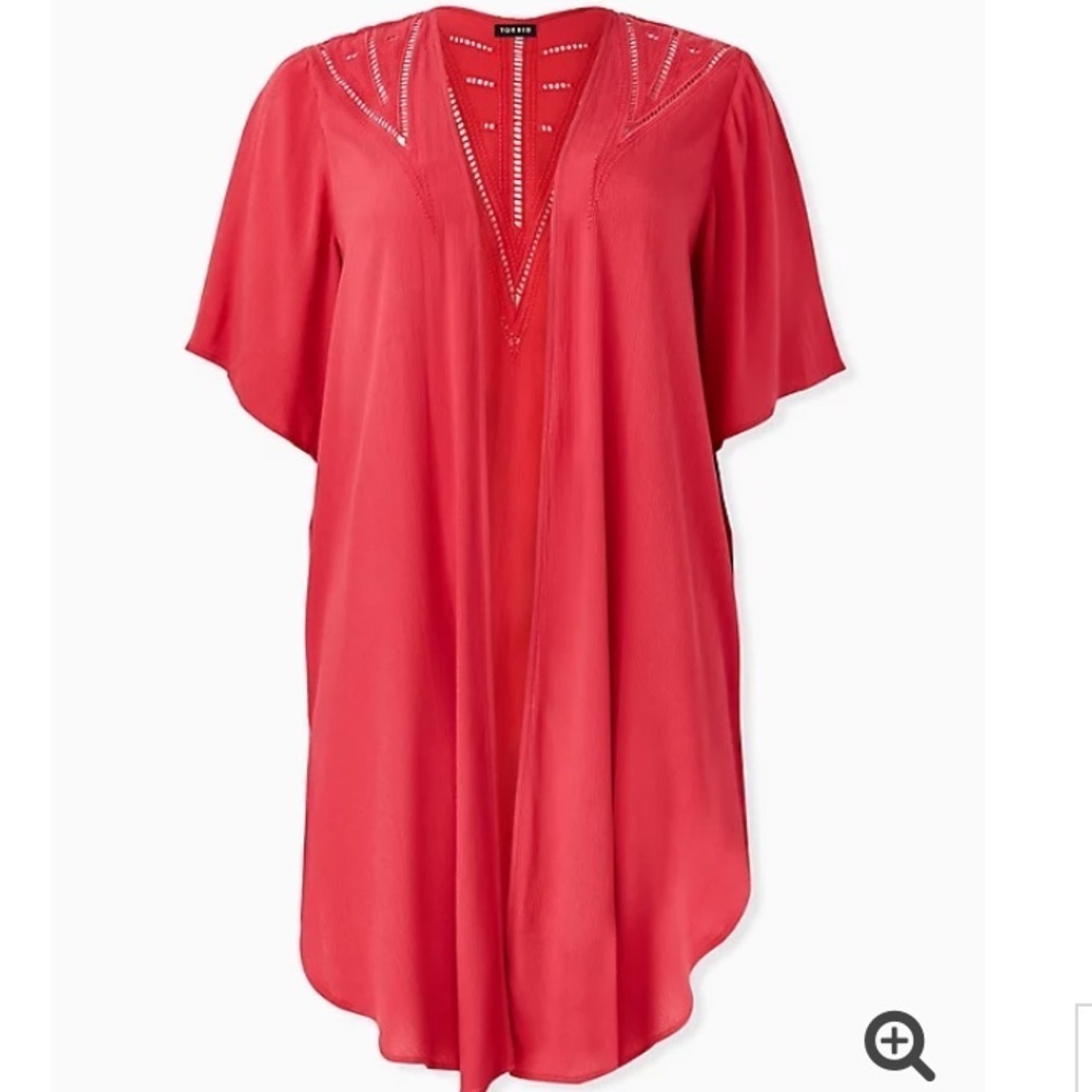 🌟HOST PICK🌟 Torrid 3/4 Red Crinkled Gauze Kimono